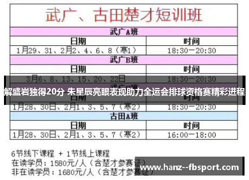解盛岩独得20分 朱星辰亮眼表现助力全运会排球资格赛精彩进程
